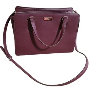 KATE SPADE NWOT Laurel Way Reese Wine 3 compartment Crossbody Purse